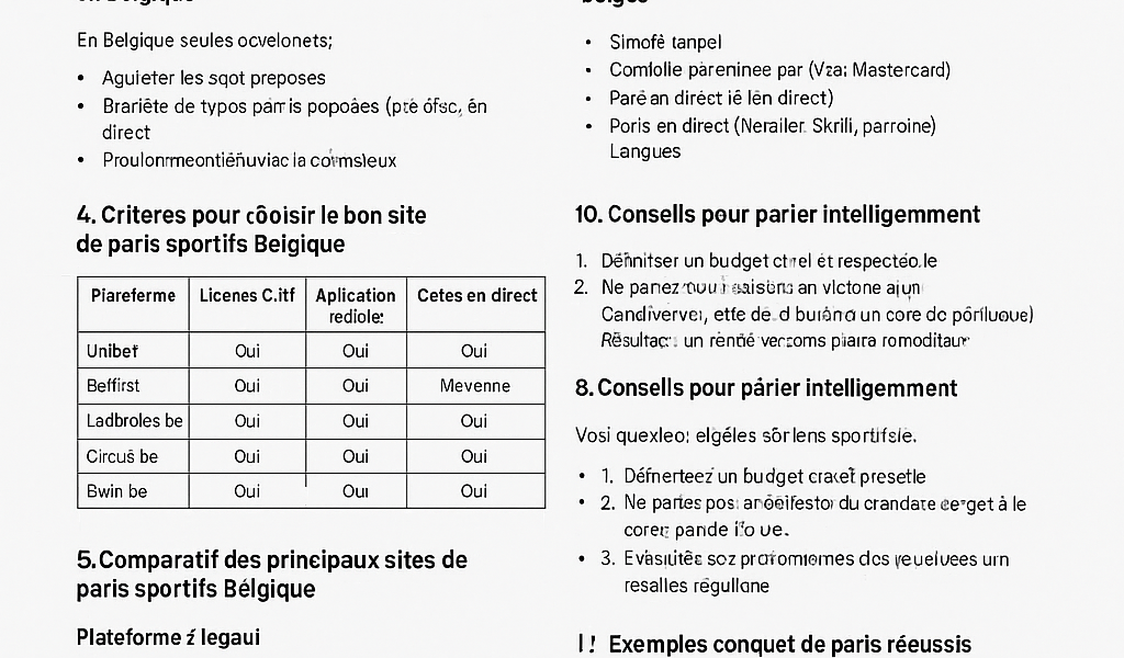 sites de paris sportifs Belgique